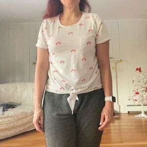 J.Crew Factory Flamingo Tee (cotton blend)